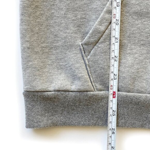 PUMA Womens Fleece Hoodie Gray Sweatshirt Embossed Logo Kangaroo Pocket - Picture 9 of 9